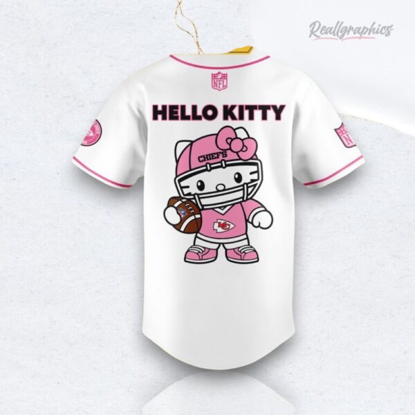 Nfl Football Kansas City Chiefs Hello Kitty White Baseball Baseball Jersey Shirt Style
