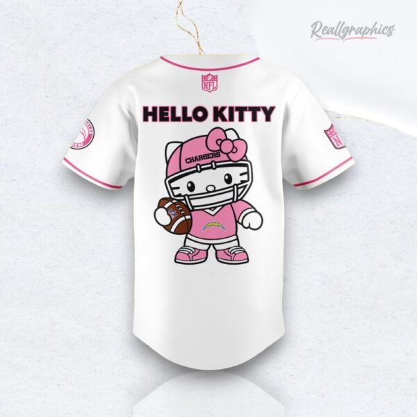 Nfl Football Los Angeles Chargers Hello Kitty White Baseball Baseball Jersey Shirt Style
