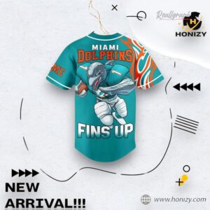 Nfl Football Miami Dolphins Fins Up Custom Name Baseball Baseball Jersey Shirt Style