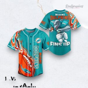 Nfl Football Miami Dolphins Fins Up Custom Name Baseball Baseball Jersey Shirt Style