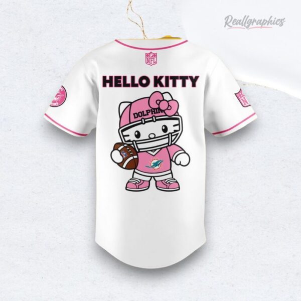 Nfl Football Miami Dolphins Hello Kitty White Baseball Baseball Jersey Shirt Style