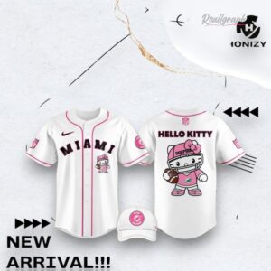 Nfl Football Miami Dolphins Hello Kitty White Baseball Baseball Jersey Shirt Style