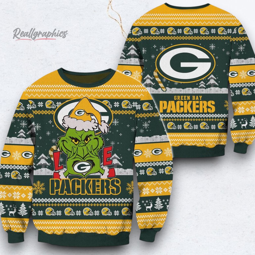 NFL Green Bay Packers x Grinch Movies Ugly Christmas Sweater NFL Green Bay Packers x Grinch Movies Ugly Christmas Sweater