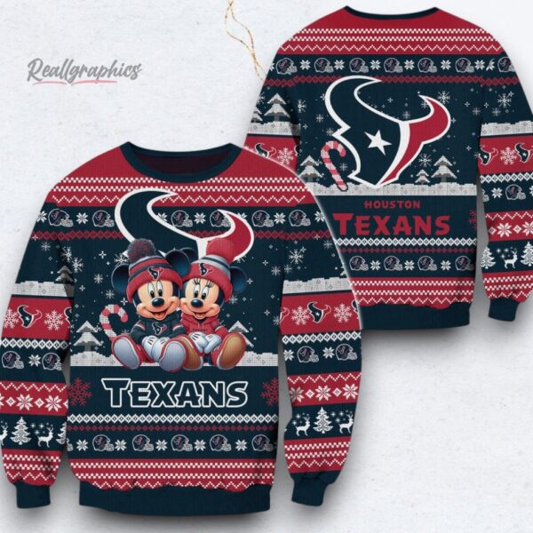 NFL Houston Texans Mickey Minnie Limited Ugly Christmas Sweater