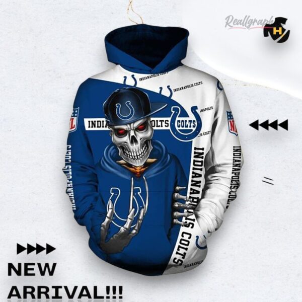 Nfl Indianapolis Colts X Skull Of Death Halloween 3D All Over Hoodie