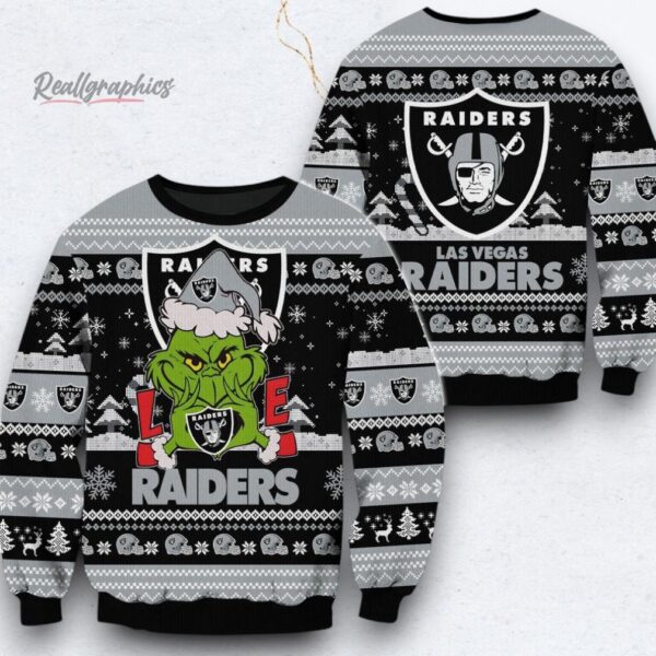 NFL Las Vegas Raiders x Grinch Movies Ugly Christmas Sweater