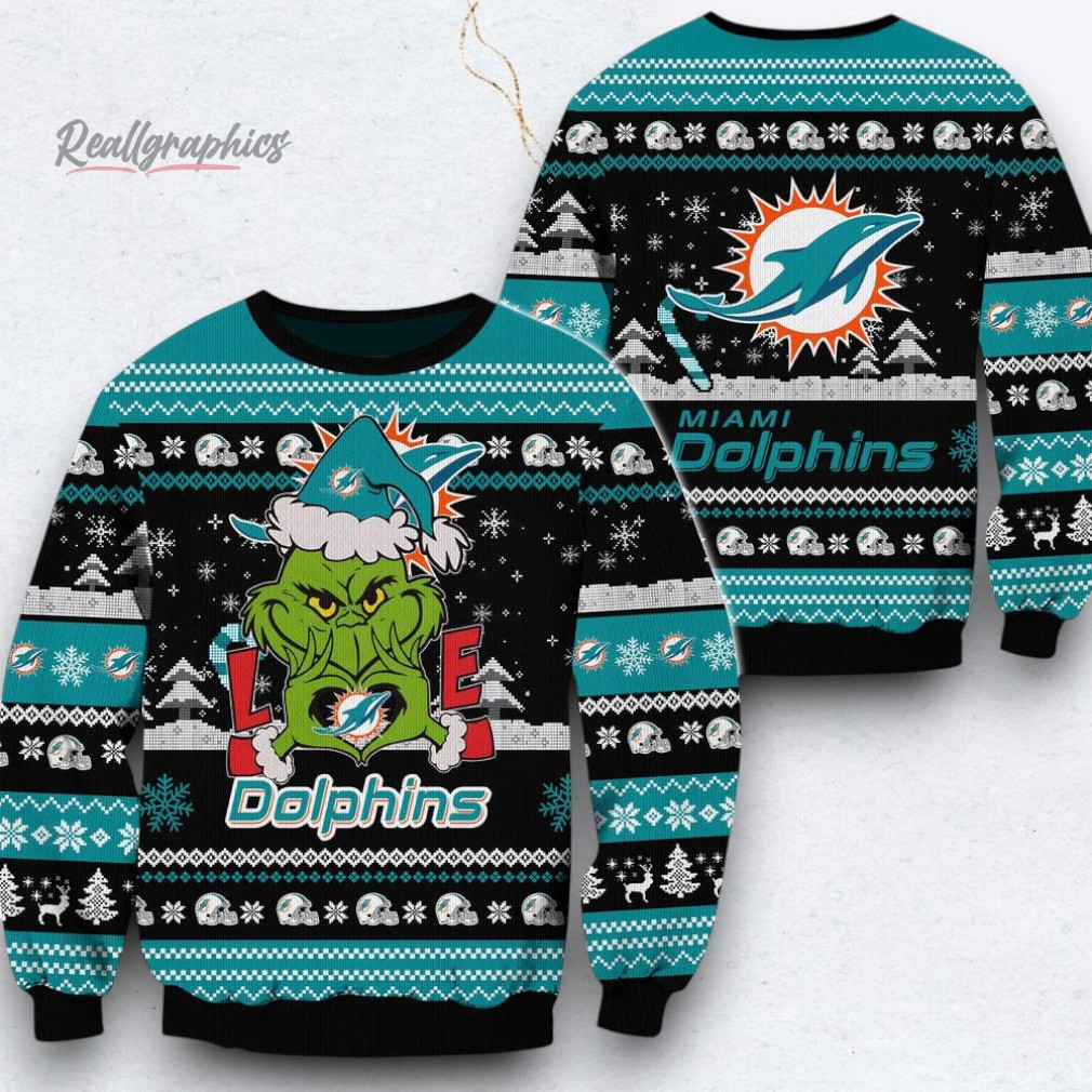 NFL Miami Dolphins x Grinch Movies Ugly Christmas Sweater NFL Miami Dolphins x Grinch Movies Ugly Christmas Sweater