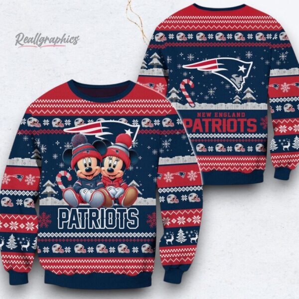 NFL New England Patriots Mickey Minnie Limited Ugly Christmas Sweater