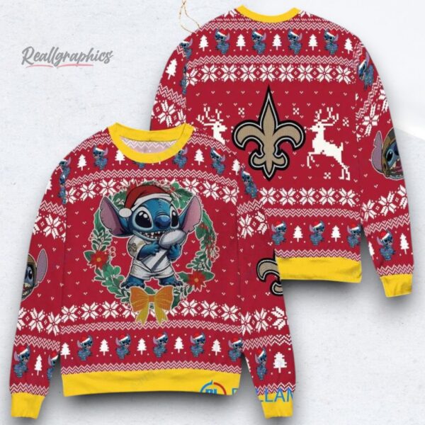 NFL New Orleans Saints x Stitch Ugly Christmas Sweater