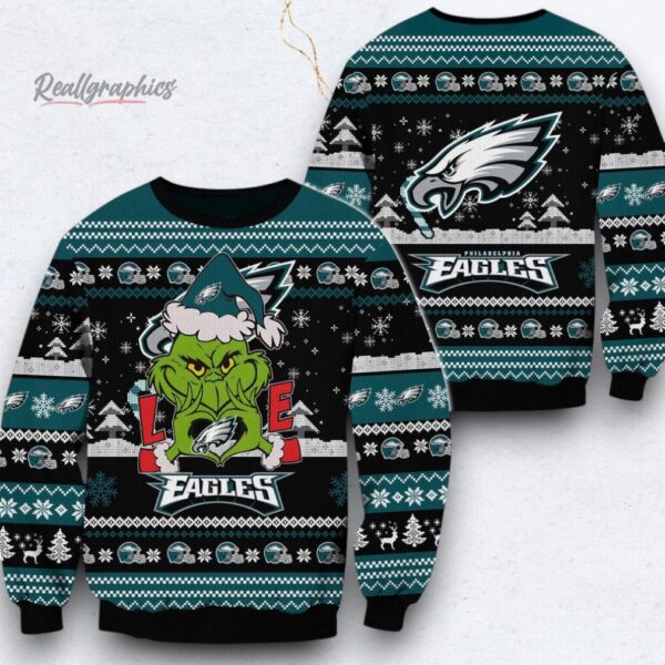 NFL Philadelphia Eagles x Grinch Movies Ugly Christmas Sweater