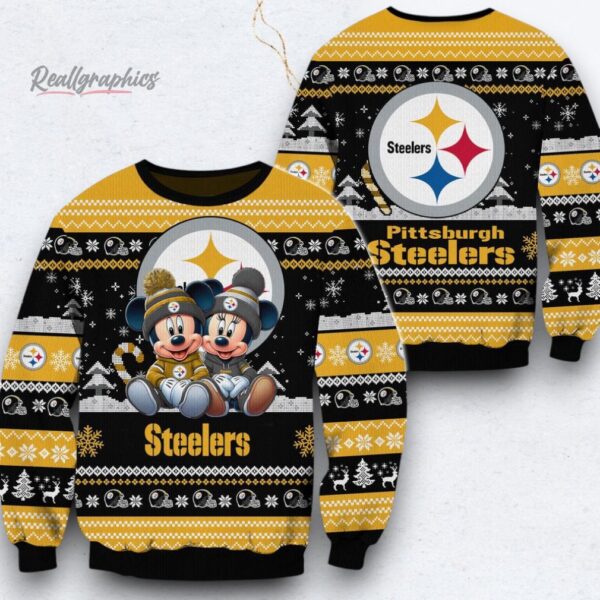 NFL Pittsburgh Steelers Mickey Minnie Limited Ugly Christmas Sweater