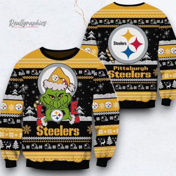 NFL Pittsburgh Steelers x Grinch Movies Ugly Christmas Sweater