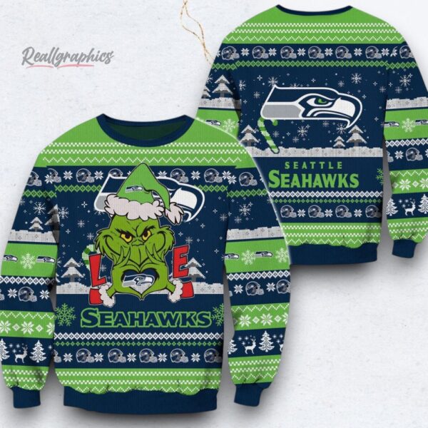 NFL Seattle Seahawks x Grinch Movies Ugly Christmas Sweater