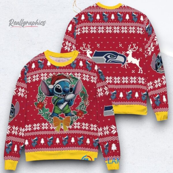 NFL Seattle Seahawks x Stitch Ugly Christmas Sweater