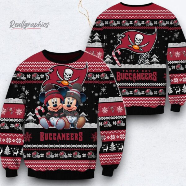 NFL Tampa Bay Buccaneers Mickey Minnie Limited Ugly Christmas Sweater