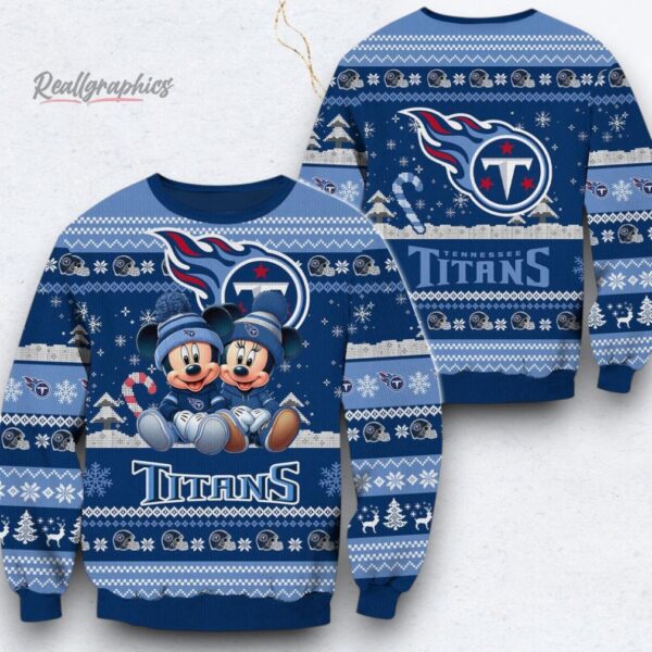 NFL Tennessee Titans Mickey Minnie Limited Ugly Christmas Sweater