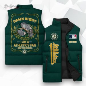 oakland athletics mlb sleeeless puffer jacket 1 f5f6yo