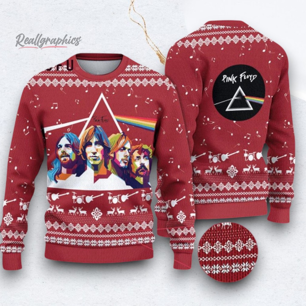 Pink Floyd Music Graphic Ugly Christmas Sweater Pink Floyd Music Graphic Ugly Christmas Sweater
