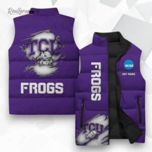 tcu horned frogs ncaa sleeeless puffer jacket 1 dyziku