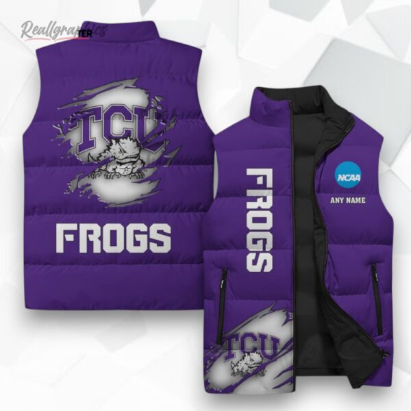 tcu horned frogs ncaa sleeeless puffer jacket 1 dyziku