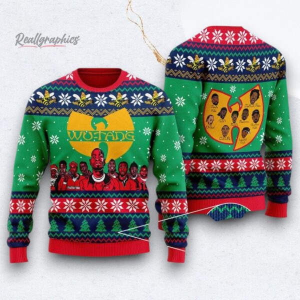 Wu tang Clan All Over Printed Ugly Christmas Sweater Member 36 Cream