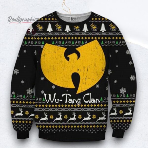 Wu Tang Clan Logo Signature Christmas Tree Ugly Christmas Sweater