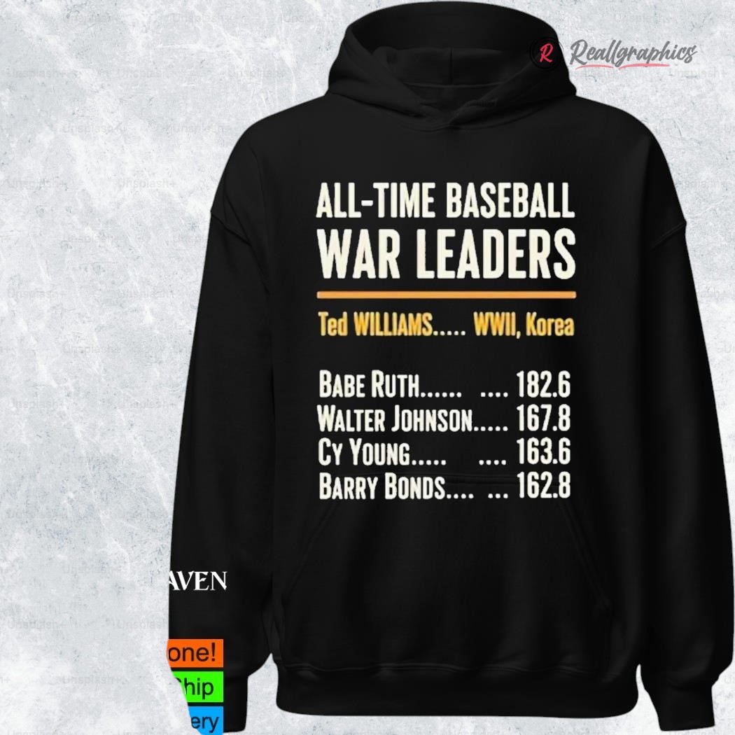 all time baseball war leaders shirt 2 lowven