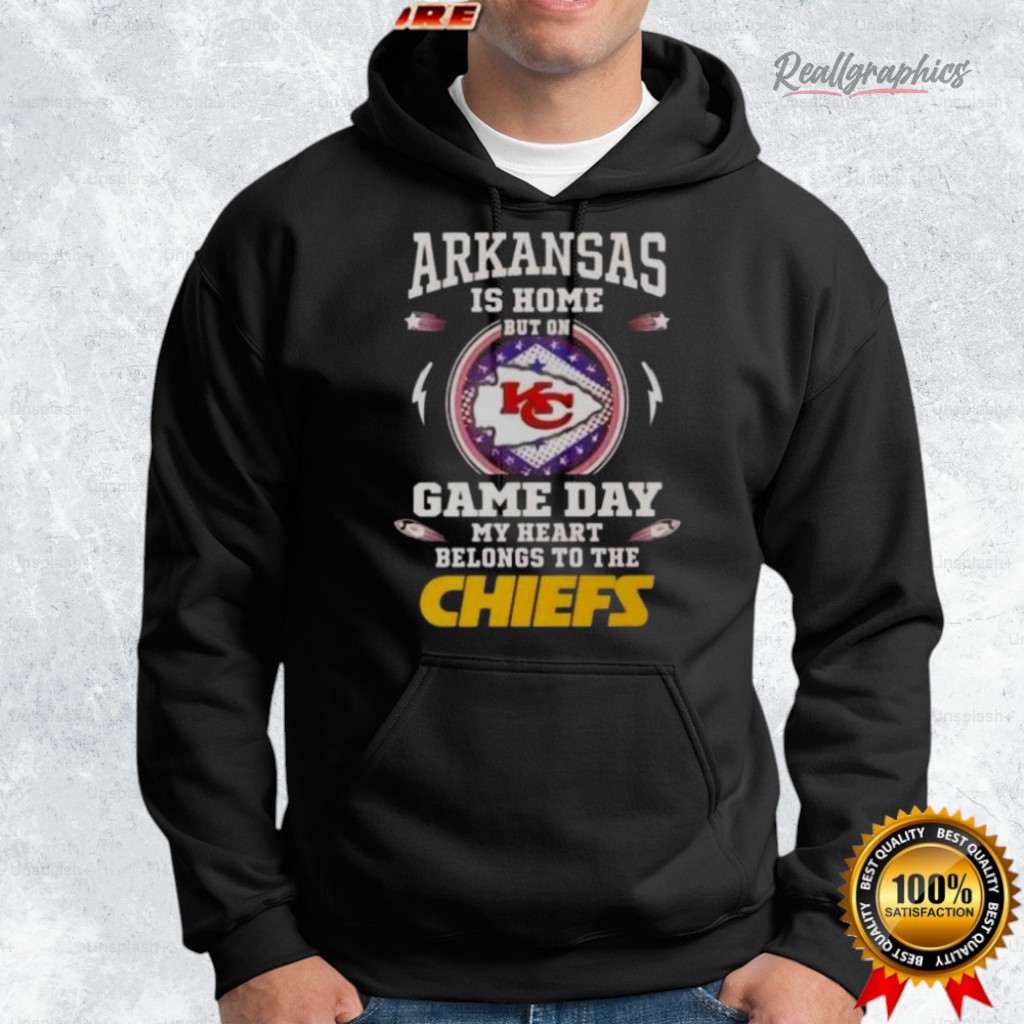 arkansas is home but on game day my heart belongs to the kansas city chiefs shirt 2 uq2jli