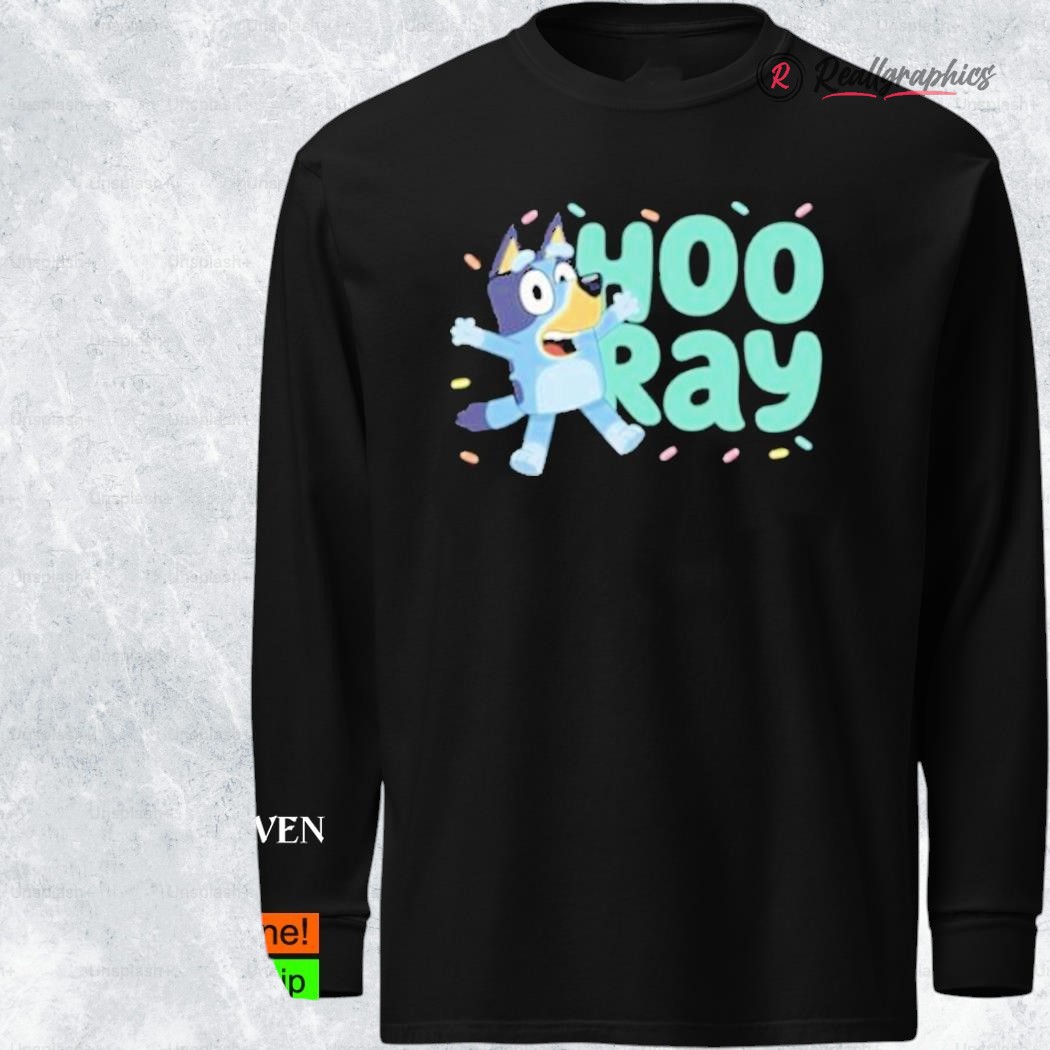 Bluey Teemill Hooray Adults Shirt Bluey Teemill Hooray Adults Shirt