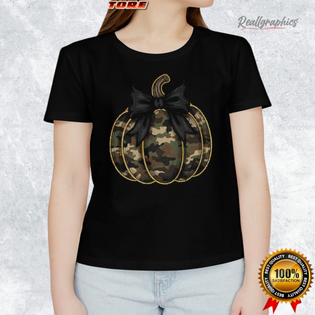 Camo Pumpkin Glitter Coquette Fall Pumpkin Thanksgiving Shirt Camo Pumpkin Glitter Coquette Fall Pumpkin Thanksgiving Shirt