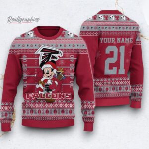 custom nfl atlanta falcons mickey mouse santa ugly christmas sweater 1 z64fym
