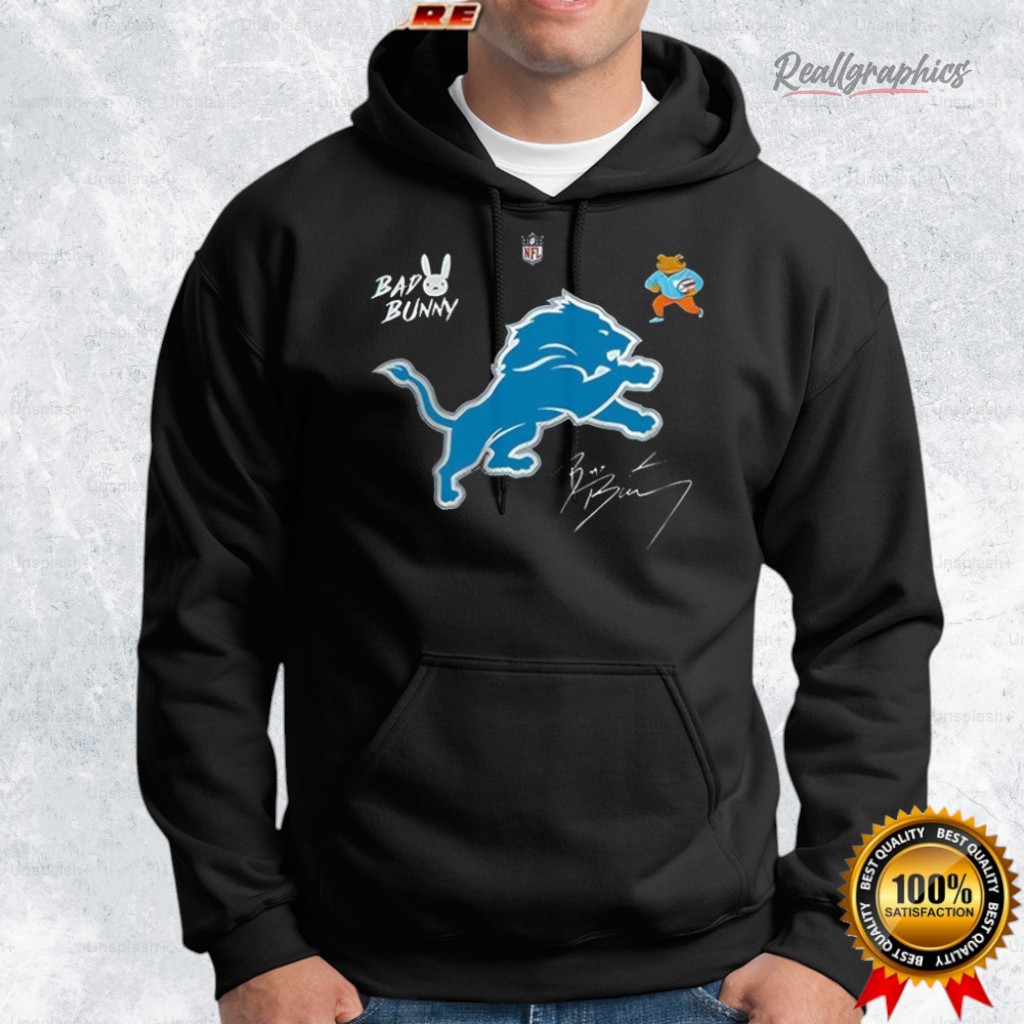 detroit lions x bad bunny benito football mascot signature shirt 2 okcumg