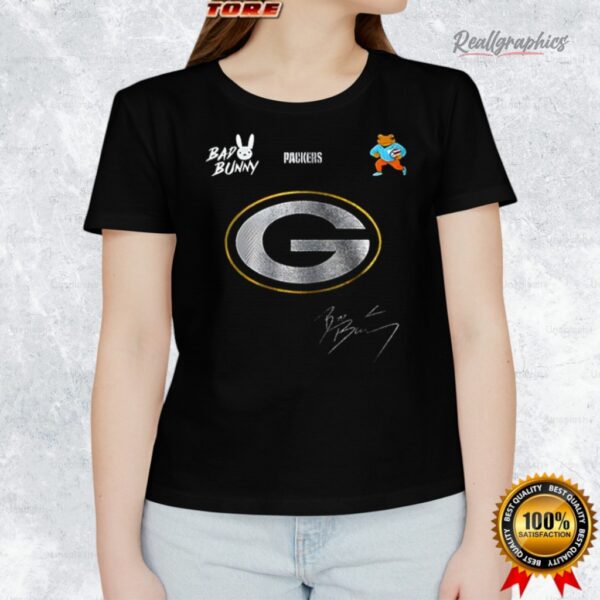 green bay packers x bad bunny benito football mascot signature shirt 1 nzjitp