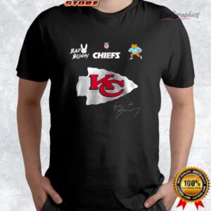 kansas city chiefs x bad bunny benito football mascot signature shirt 4 ilba6f