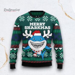 merry sharkmas ugly christmas sweater best gift for christmas 3 oc8bva