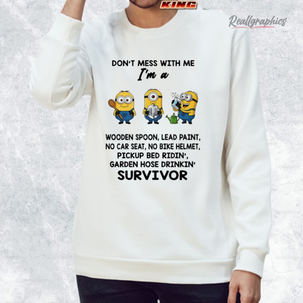 minions don t mess with me i m a wooden spoon lead paint no car seat no bike helmet shirt 2 ft7cmc