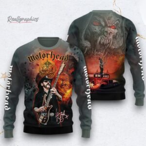 motorhead band 50th anniersary ugly christmas sweater 1 a5fxpp