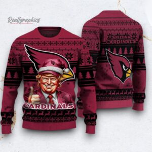 nfl arizona cardinals donald trump ugly christmas sweater 1 lekipl