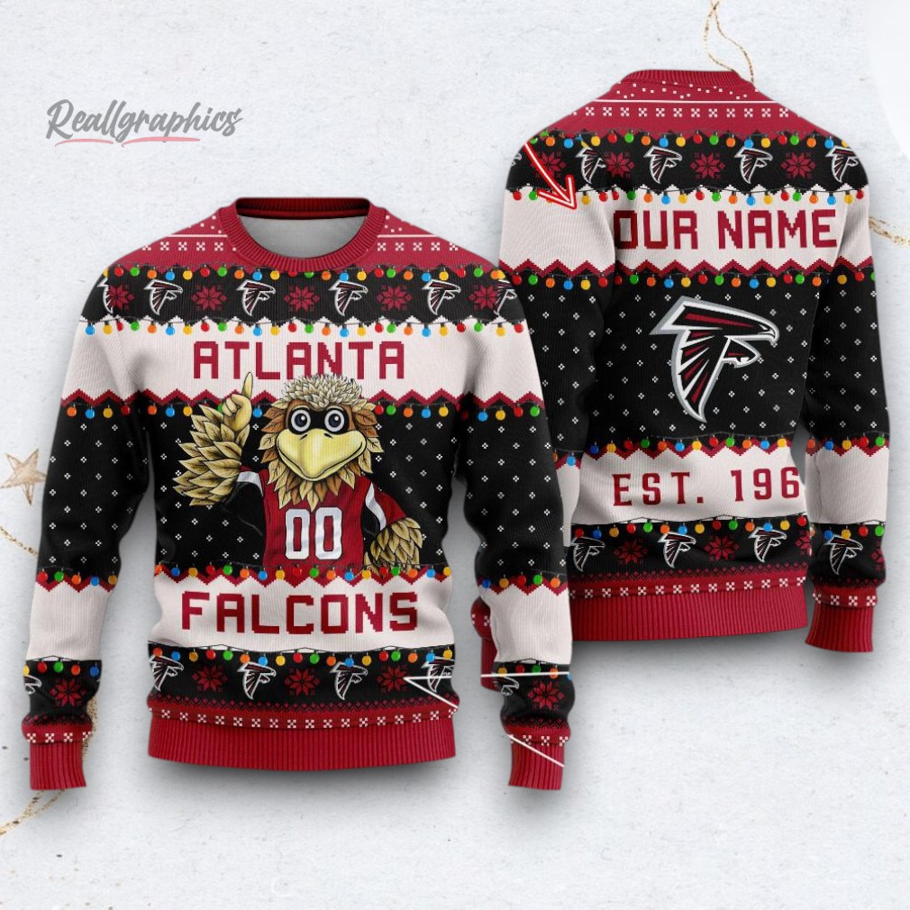 NFL Atlanta Falcons Cute Mascot Custom Ugly Christmas Sweater NFL Atlanta Falcons Cute Mascot Custom Ugly Christmas Sweater