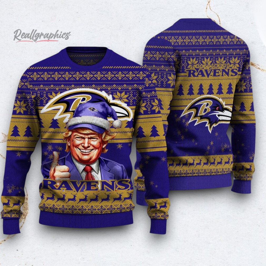 NFL Baltimore Ravens Donald Trump Ugly Christmas Sweater NFL Baltimore Ravens Donald Trump Ugly Christmas Sweater