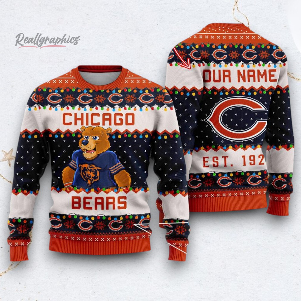 NFL Chicago Bears Cute Mascot Custom Ugly Christmas Sweater NFL Chicago Bears Cute Mascot Custom Ugly Christmas Sweater