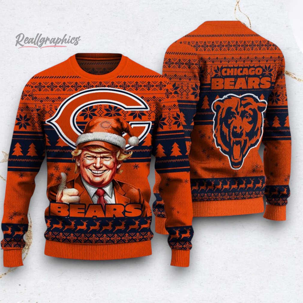 NFL Chicago Bears Donald Trump Ugly Christmas Sweater NFL Chicago Bears Donald Trump Ugly Christmas Sweater