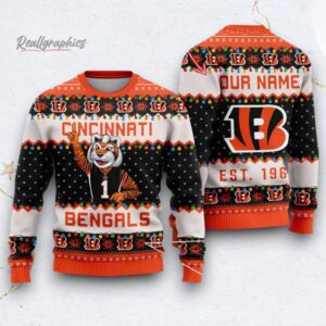 nfl cincinnati bengals cute mascot custom ugly christmas sweater 1 m8ebka
