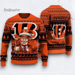 nfl cincinnati bengals donald trump ugly christmas sweater 1 srsegn
