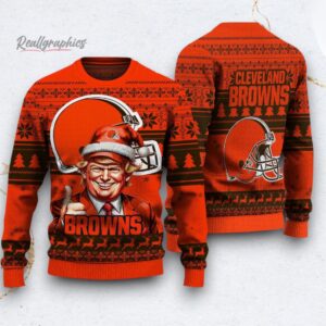nfl cleeland browns donald trump ugly christmas sweater 1 ugzhwn