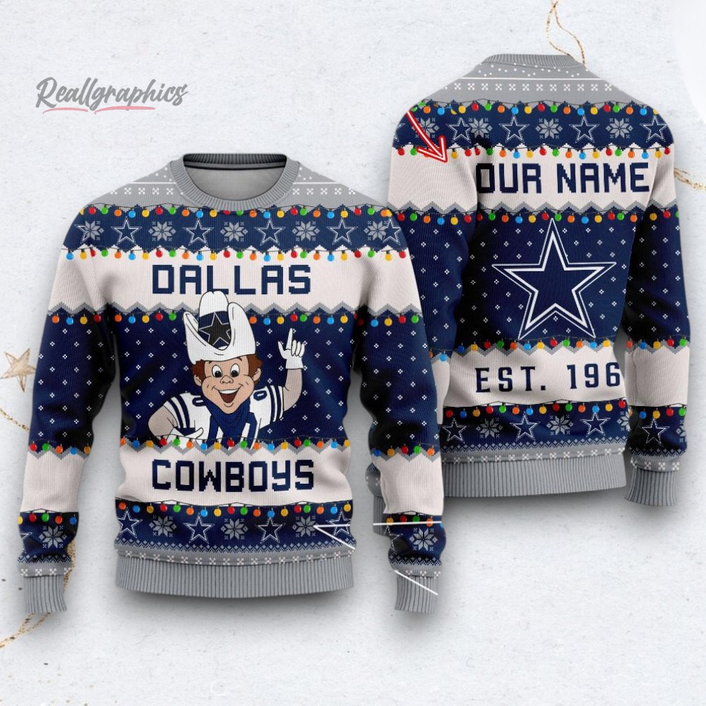 NFL Dallas Cowboys Cute Mascot Custom Ugly Christmas Sweater NFL Dallas Cowboys Cute Mascot Custom Ugly Christmas Sweater