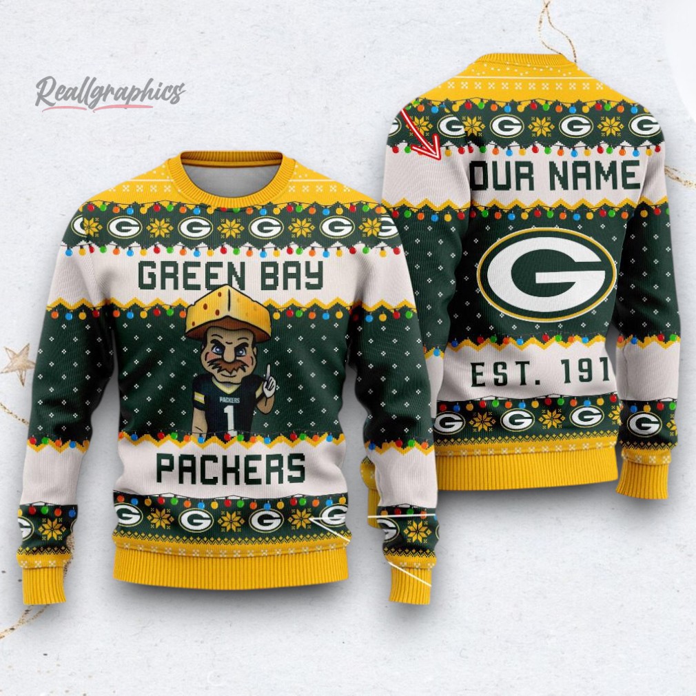 NFL Green Bay Packers Cute Mascot Custom Ugly Christmas Sweater NFL Green Bay Packers Cute Mascot Custom Ugly Christmas Sweater