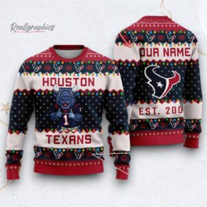 nfl houston texans cute mascot custom ugly christmas sweater 1 ed01va