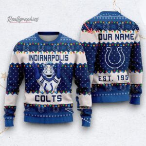 nfl indianapolis colts cute mascot custom ugly christmas sweater 1 jrqevk