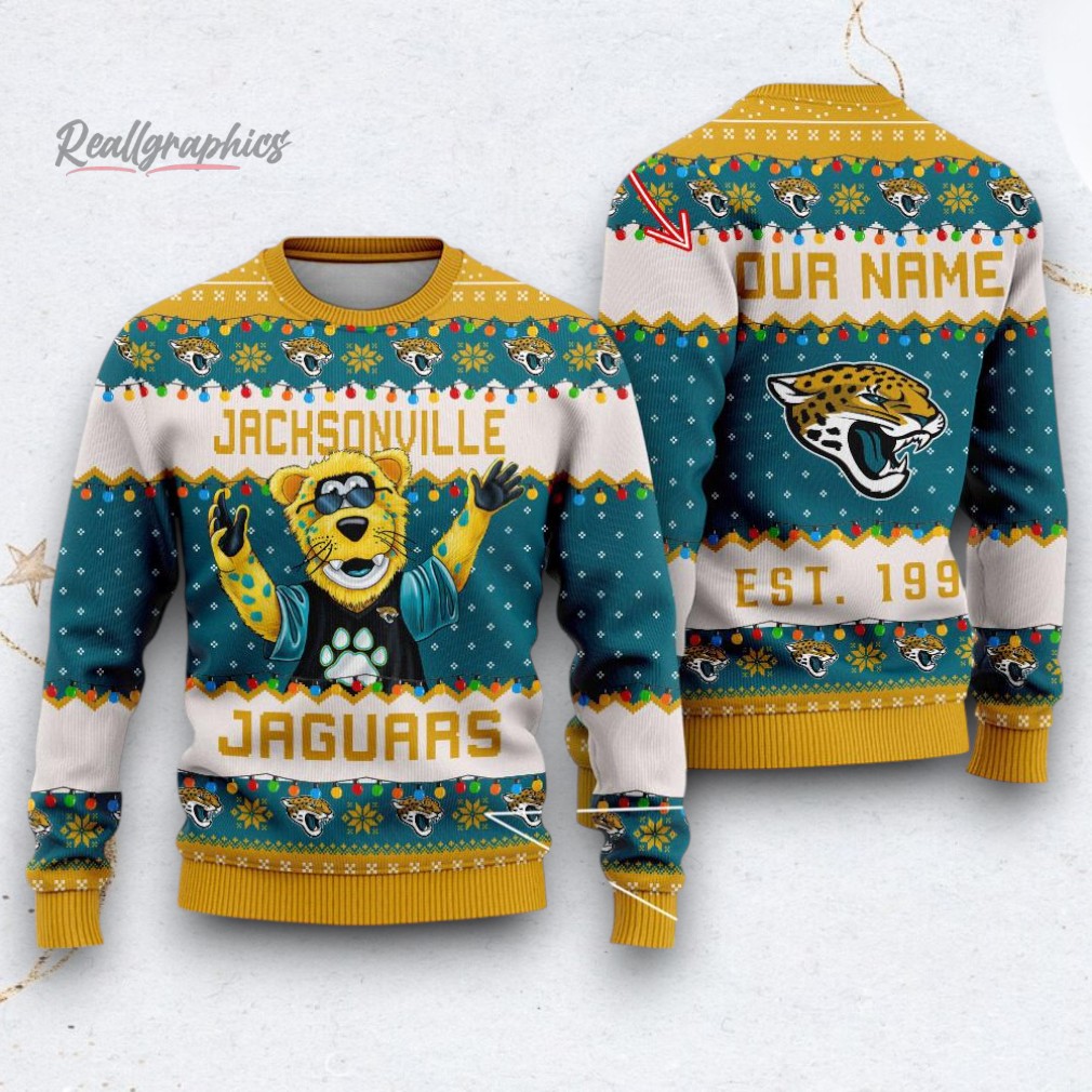 NFL Jacksonville Jaguars Cute Mascot Custom Ugly Christmas Sweater NFL Jacksonville Jaguars Cute Mascot Custom Ugly Christmas Sweater
